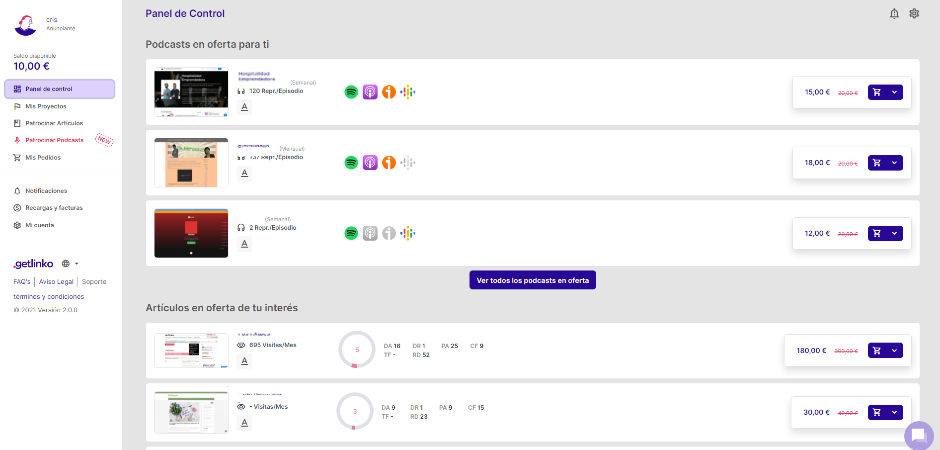HOME Getlinko, mejora la visibilidad online de tu marca