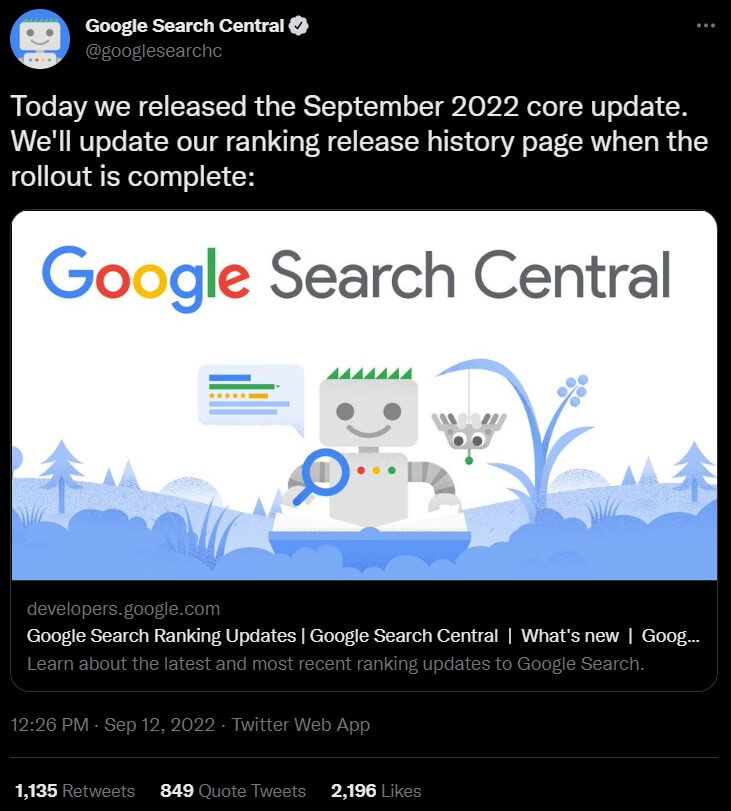 anuncio core update google septiembre