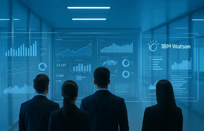 Ejecutivos observando grafica IBM