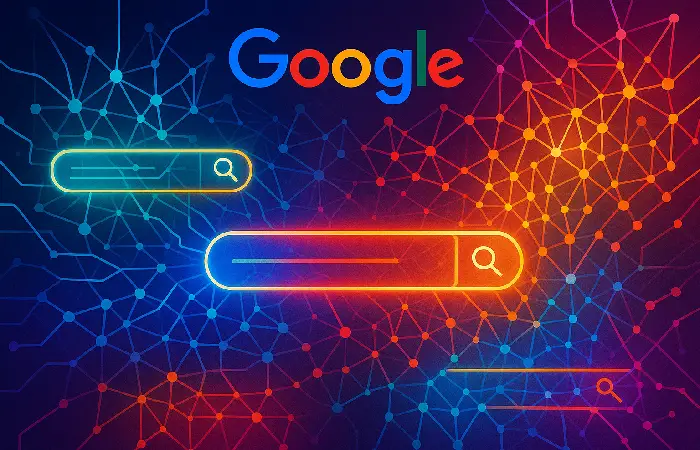 Google Logo con barra de busqueda de colores