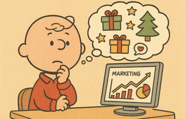Cómo usar la inteligencia artificial para crear campañas navideñas 1 Charlie Brown Pensativo