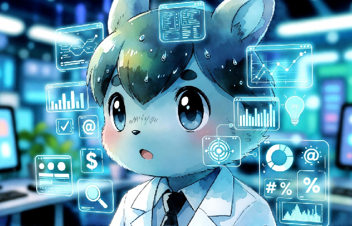 El impacto del AI Marketing en las agencias: qué pedirle a tu proveedor en la nueva era 1 Pokemon mirando datos flotantes