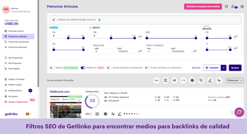 Comprar backlinks en plataformas especializadas