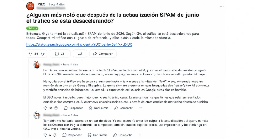 Reacciones al spam update de june 2026